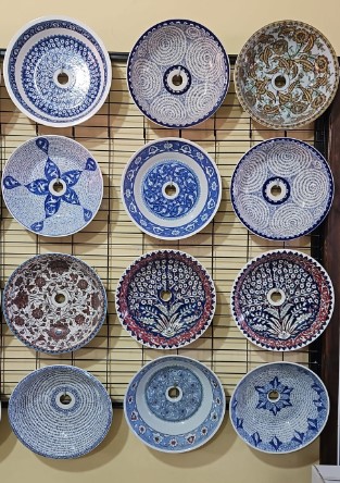 porselen çini desenli lavabolar  I Kütahya Çini